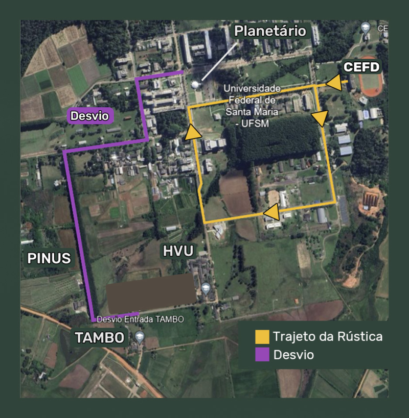 Trânsito no campus sede da UFSM tem alterações em função da Rústica